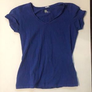Gap stretch blue v- neck short sleeve Xs